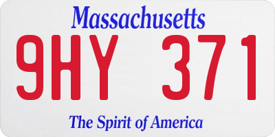 MA license plate 9HY371