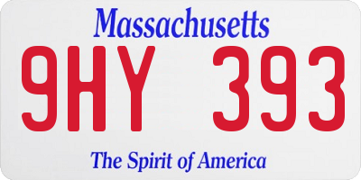 MA license plate 9HY393