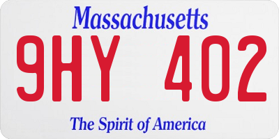 MA license plate 9HY402