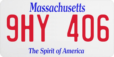 MA license plate 9HY406