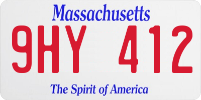 MA license plate 9HY412