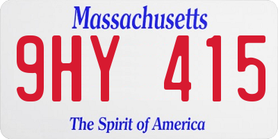 MA license plate 9HY415