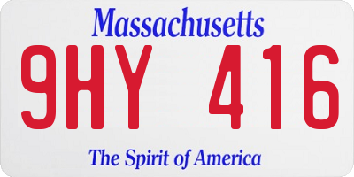 MA license plate 9HY416