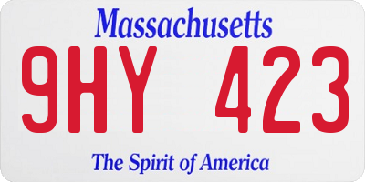 MA license plate 9HY423