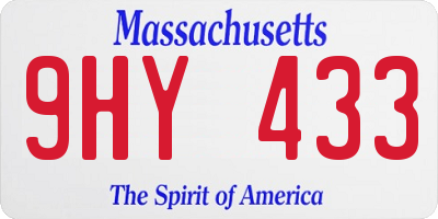 MA license plate 9HY433