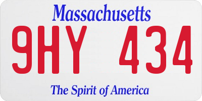 MA license plate 9HY434