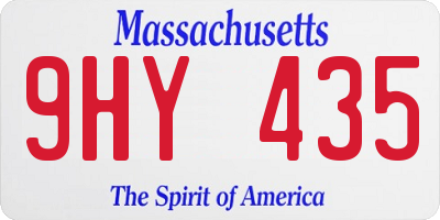 MA license plate 9HY435