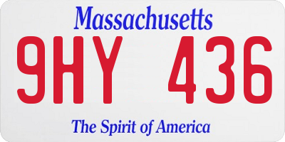 MA license plate 9HY436
