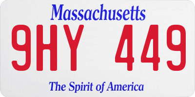 MA license plate 9HY449