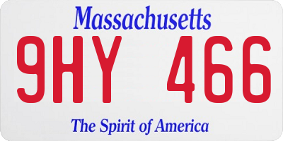 MA license plate 9HY466