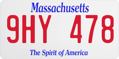 MA license plate 9HY478