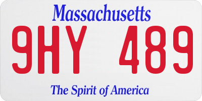 MA license plate 9HY489