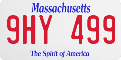 MA license plate 9HY499