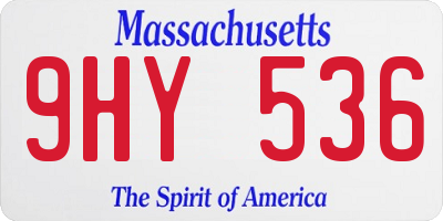 MA license plate 9HY536