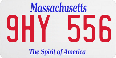 MA license plate 9HY556