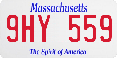 MA license plate 9HY559