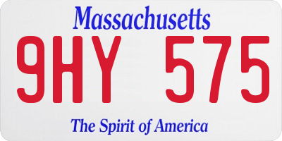 MA license plate 9HY575