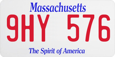 MA license plate 9HY576
