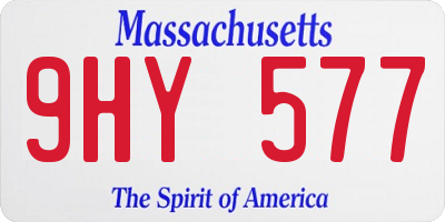 MA license plate 9HY577