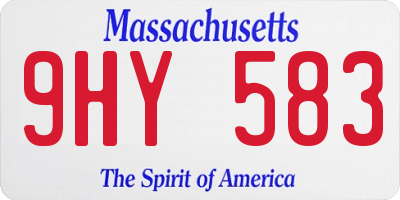 MA license plate 9HY583