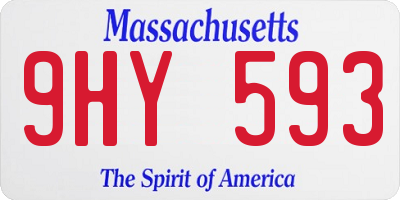 MA license plate 9HY593