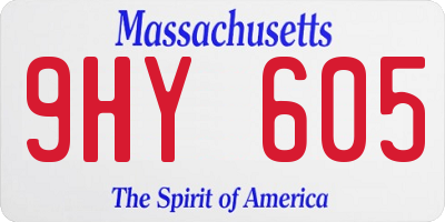 MA license plate 9HY605