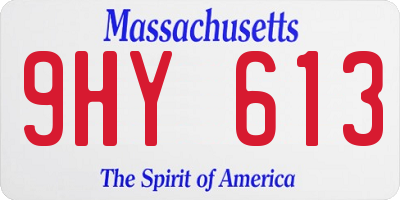 MA license plate 9HY613