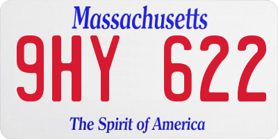 MA license plate 9HY622