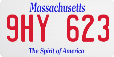 MA license plate 9HY623