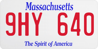 MA license plate 9HY640