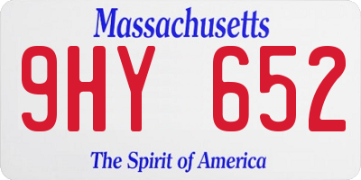 MA license plate 9HY652