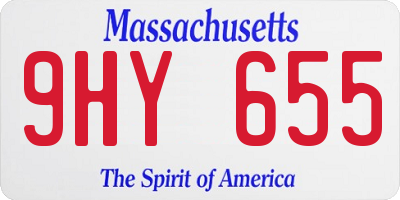 MA license plate 9HY655