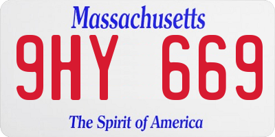 MA license plate 9HY669