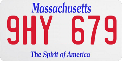 MA license plate 9HY679