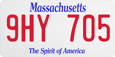 MA license plate 9HY705