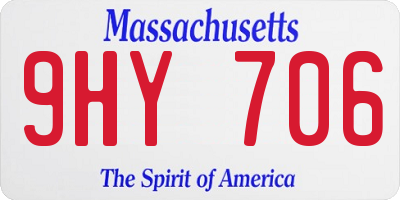 MA license plate 9HY706