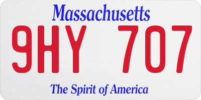 MA license plate 9HY707