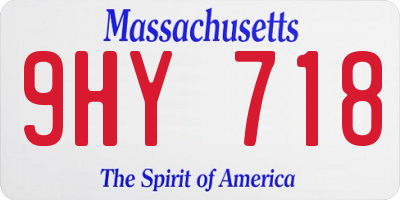 MA license plate 9HY718