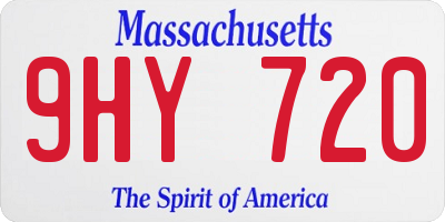 MA license plate 9HY720