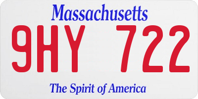 MA license plate 9HY722