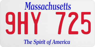 MA license plate 9HY725