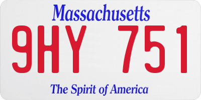 MA license plate 9HY751