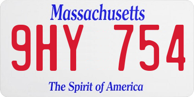 MA license plate 9HY754