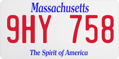 MA license plate 9HY758