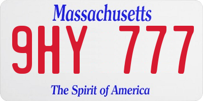 MA license plate 9HY777