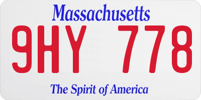 MA license plate 9HY778