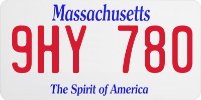 MA license plate 9HY780
