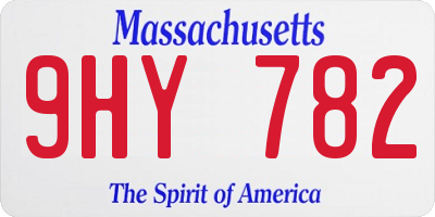 MA license plate 9HY782