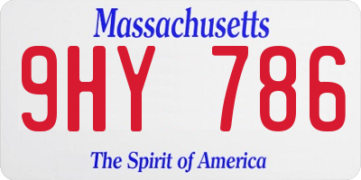 MA license plate 9HY786
