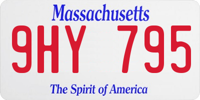 MA license plate 9HY795